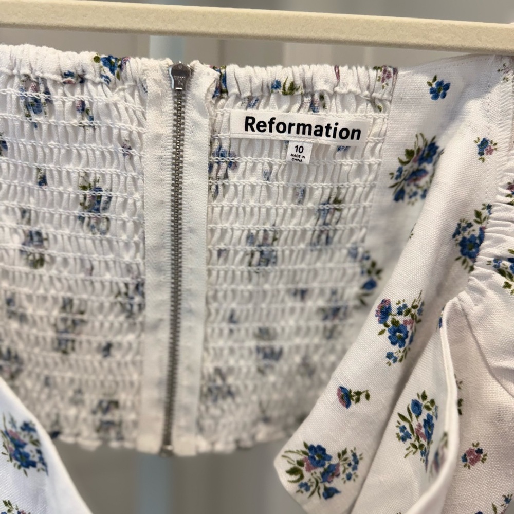 NWT Reformation Linen Mini Dress size 10 - Picture 2 of 8